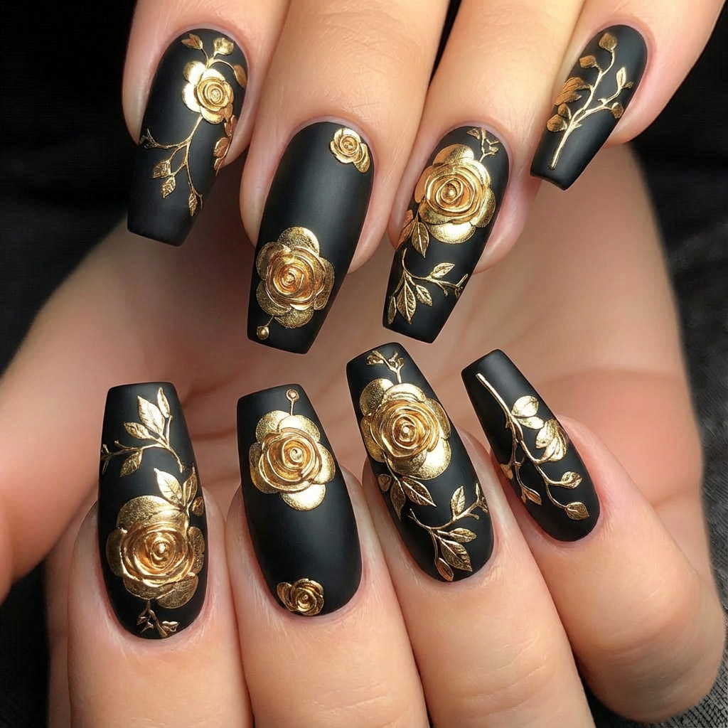 Pressed Flower Art - Unghie finte 3D per donne ragazze