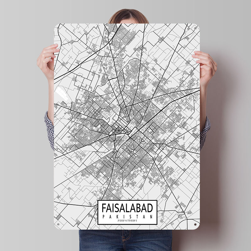 Mappa della città di Faisalaba - Custom Map Poster recensione e prezzo