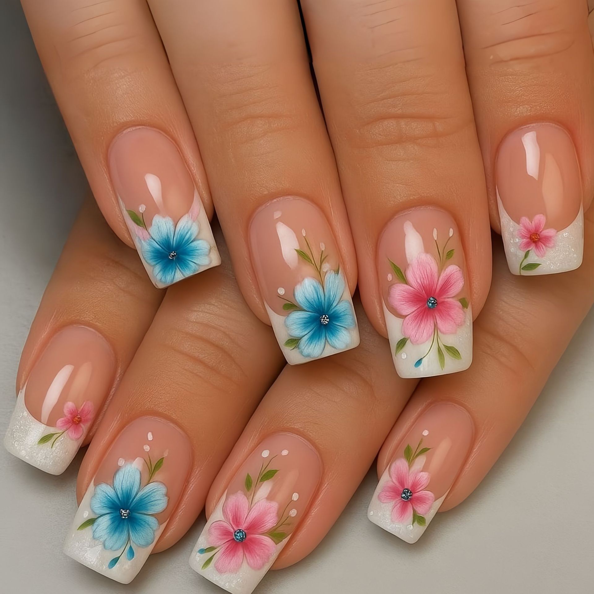 Unghie finte corte e medie per - Pressed Flower Art recensione e prezzo