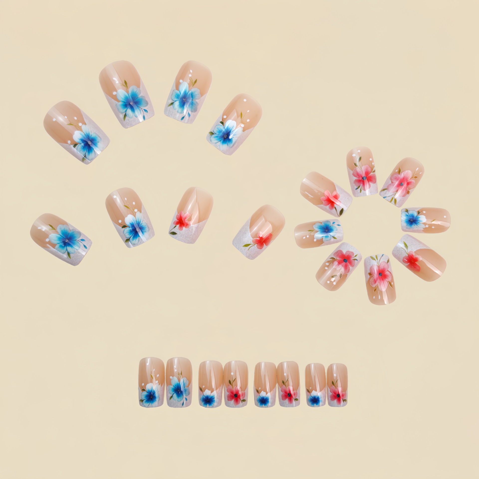 Unghie finte corte e medie per - Pressed Flower Art recensione e prezzo