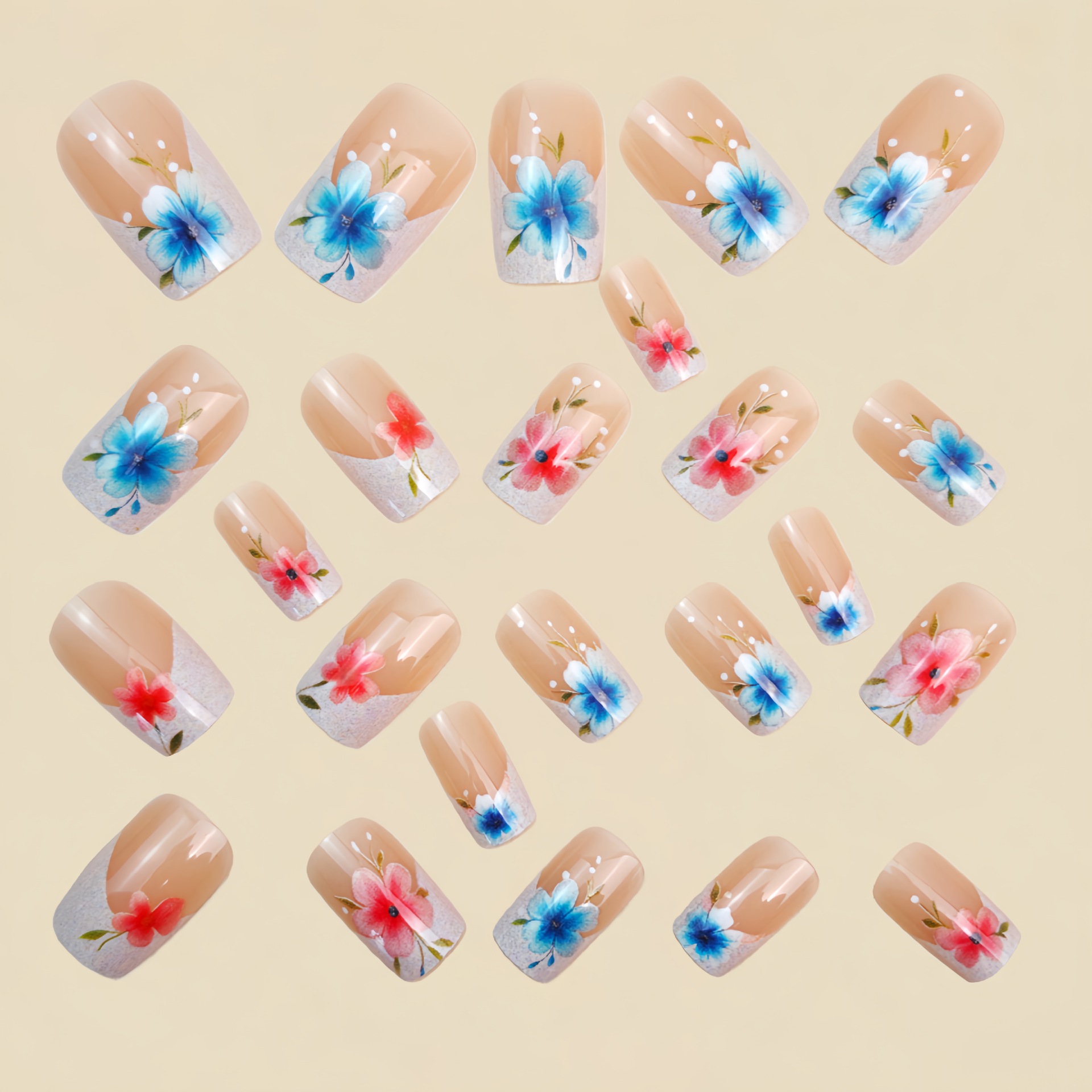 Unghie finte corte e medie per - Pressed Flower Art recensione e prezzo