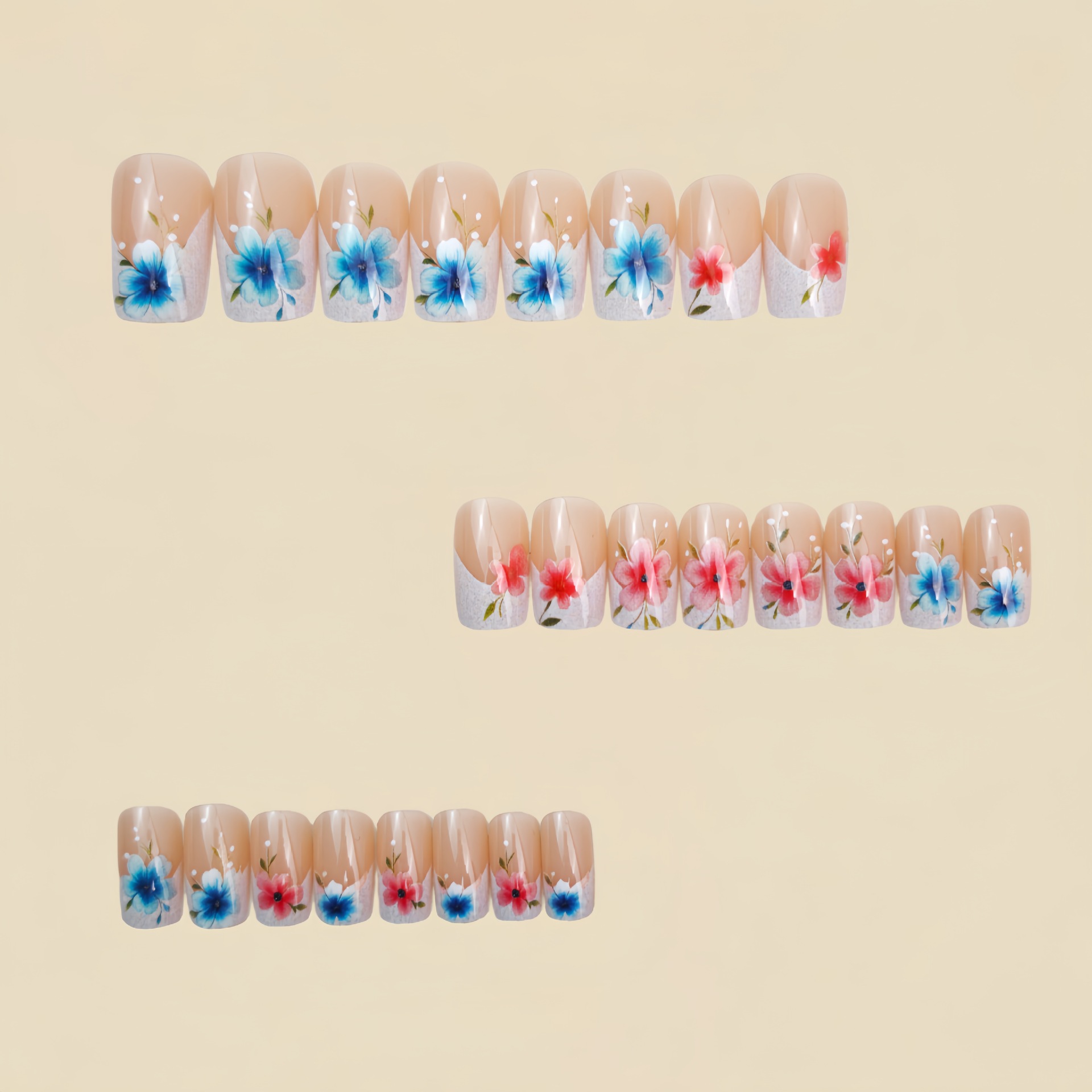 Unghie finte corte e medie per - Pressed Flower Art recensione e prezzo